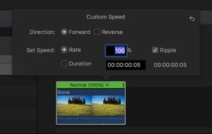 Настройка скорости видео в Final Cut Pro