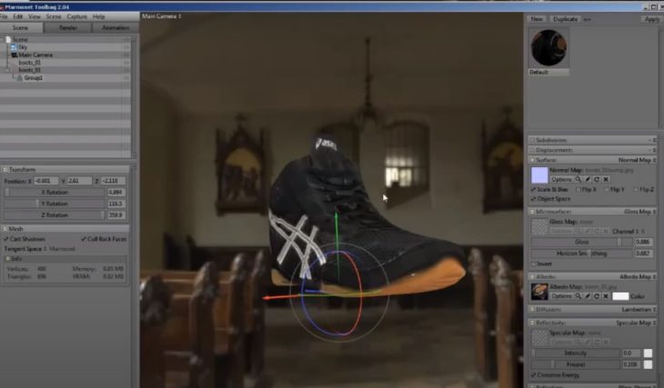Результат разработки 3D модели кроссовка в 3ds max