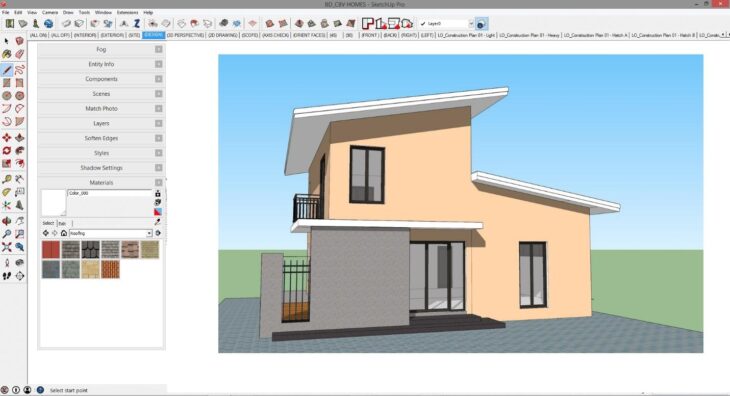 3D модель дома в программе для архитектурного проектирования