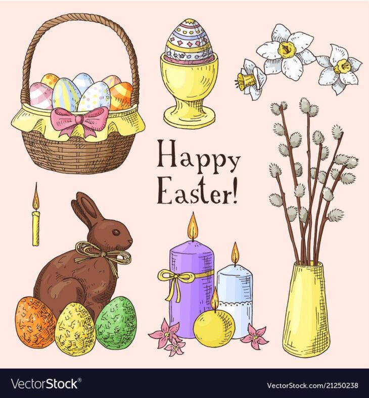 пасхальные украшения и символы открытка