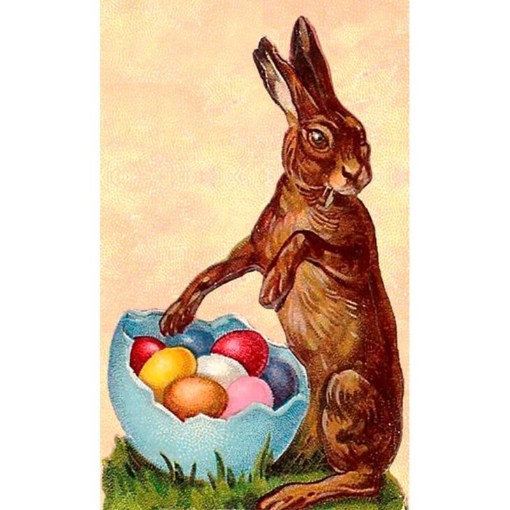 Пасхальный кролик с корзиной яиц
