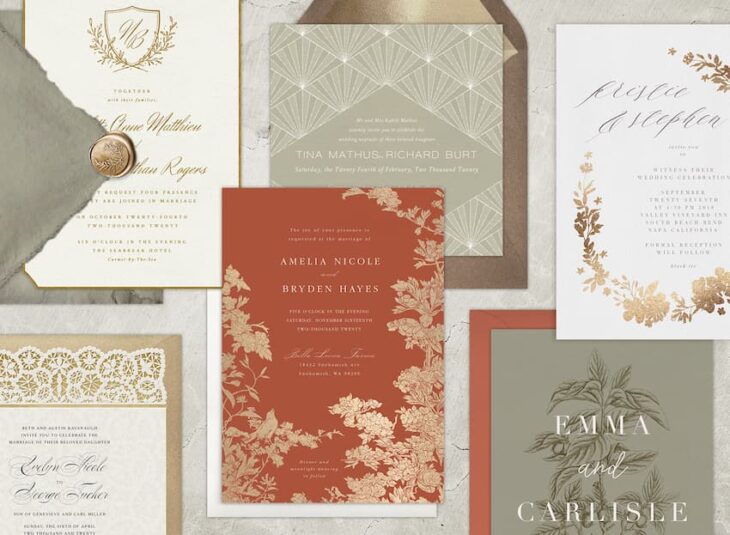элегантные свадебные приглашения дизайн коллекция