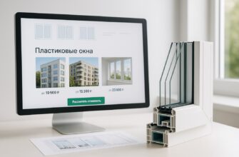 Дизайн строительного сайта на мониторе