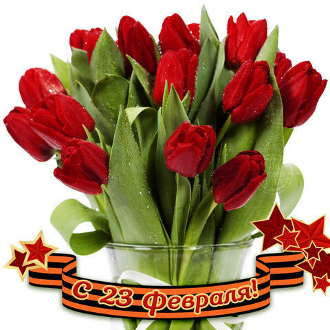 Букет тюльпанов женщине на 23 февраля