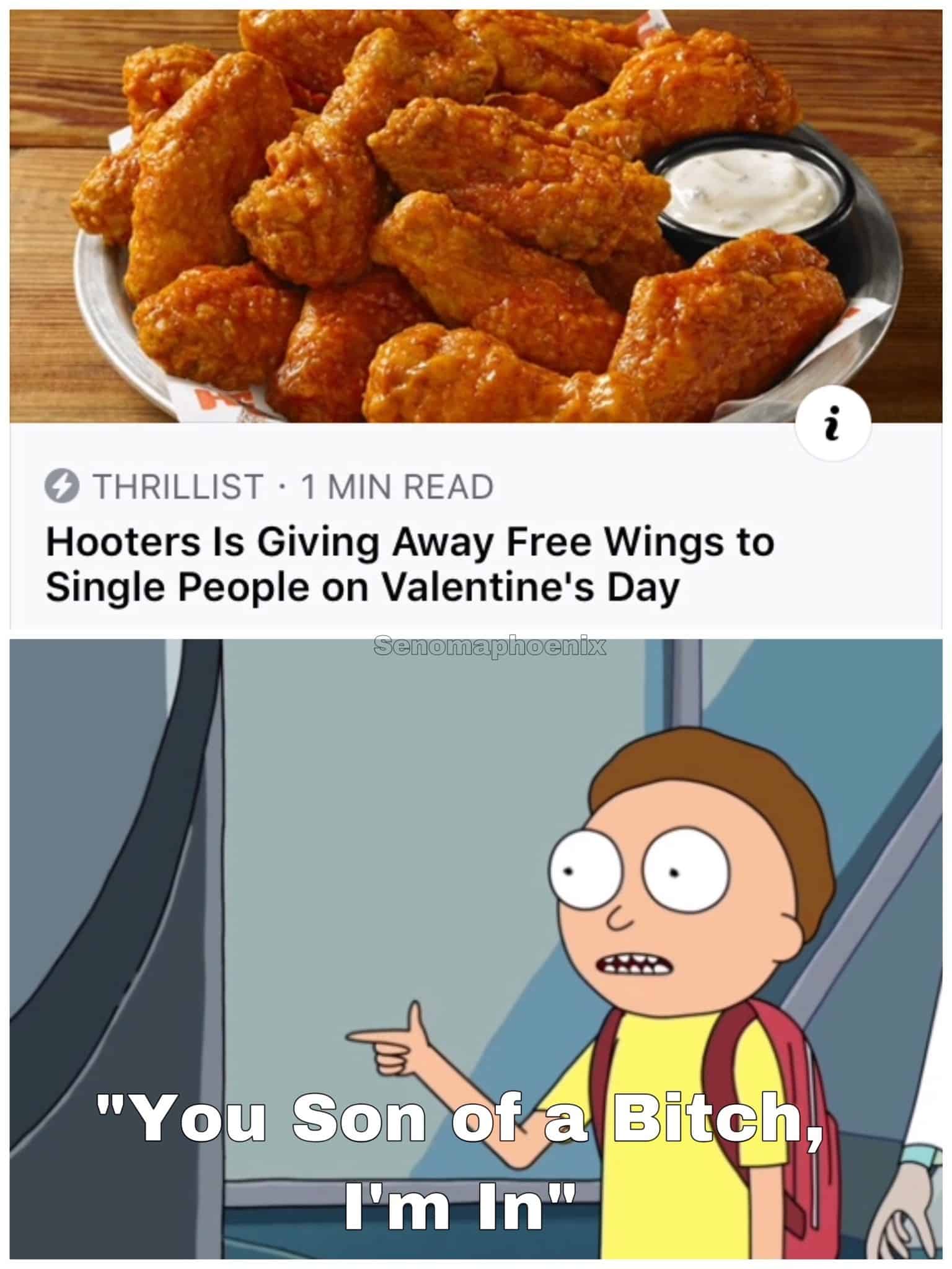 Hooters раздает бесплатные крылышки одиноким людям в день святого Валентина