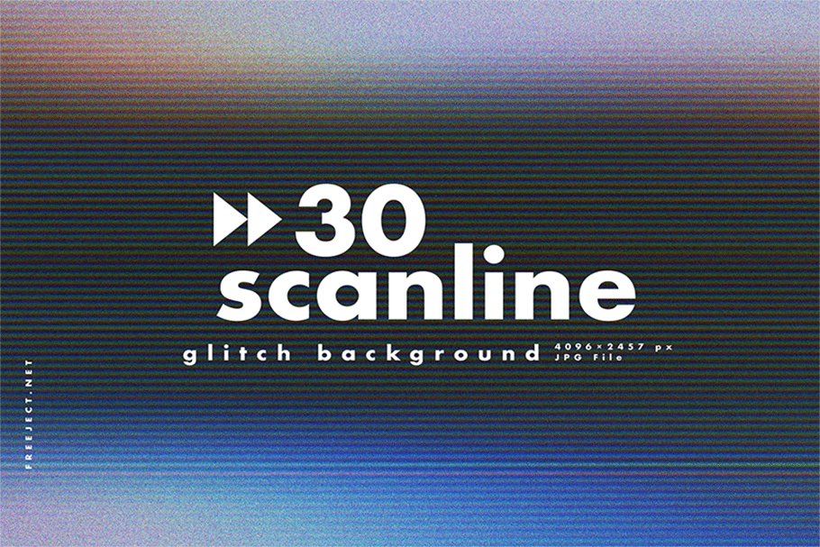 Шаблона VHS для Фотошоп - 30 Scan lines Glitch Background